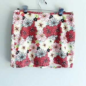 Pro Tour Ladies Orange and White Floral Golf Tennis Skort Medium